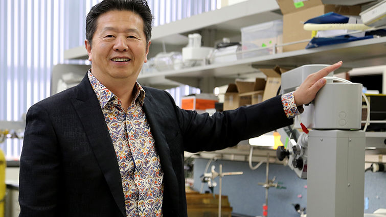 John Zhang, MD, PhD, and his team are looking for a better treatment option for patients with hydrocephalus.image caption here