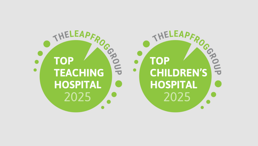 Leapfrog top teaching and top children's hospital badges