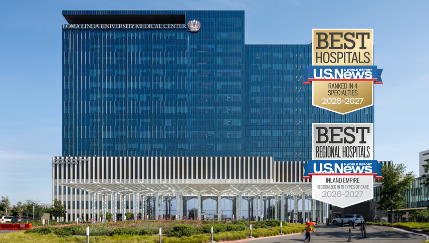Medical Center exterior building with US News & World Report Best Hospital badges 