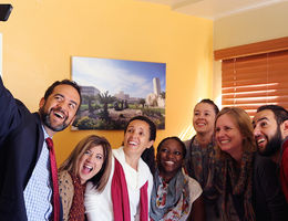 A group of Loma Linda University Health employees enjoyed a moment out of their day to take a group “selfie.”