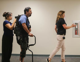 Male learning to walk with the Ekso