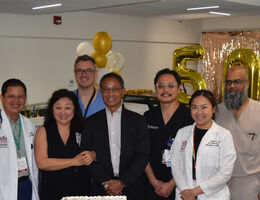 Part of the LLUH Transplant Institute team celebrating 5,000 kidney transplants. 