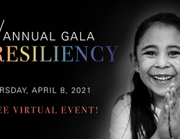 promo photo of gala with logo and smiling child