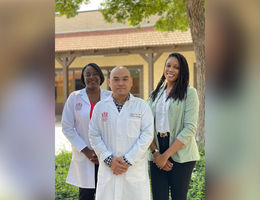 The Sickle Cell Disease Care team seeks to provide treatment to the highly affected population in San Bernardino County. Left to right: Malena Chappell-Brass, MSN, RN, FNP-C, Family Nurse Practitioner. Huynh Cao, MD, Hematologist. Chanell Grismore, MPH, MCHES, Director