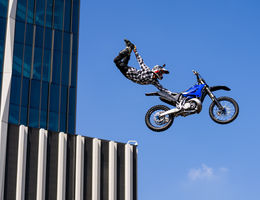 freestyle motocross rider in the air