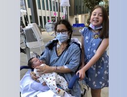 Andrea Johnson reunited with her son and daughter after receiving a heart transplant at Loma Linda University Health.