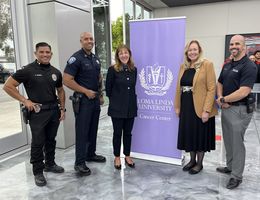 Loma Linda University Health leaders and local law enforcement celebrated their partnership and month-long fundraising initiative at the No-Shave November closing ceremony on November 30.