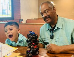 Larry Roberts and his three-year-old grandson