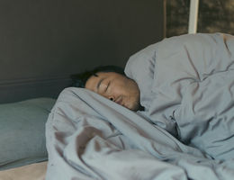 Asian young adult Deep sleep in the morning in bedroom domestic life - stock photo