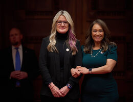 Dr. Amy Young stands arm in arm with State Senator Rosilicie Ochoa Bogh