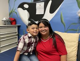 Kevin Sanchez Baca and his mother Lucia
