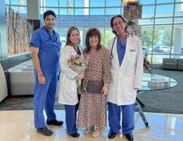 Melissa Peffer reunited with her care team members four months after her double bypass procedure at LLUMC–Murrieta.