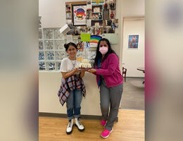 Dr. Minasian with her teen brain tumor patient