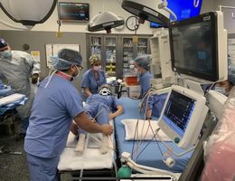 Operating room staff treat patient in mock trauma drill