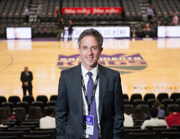 Jason Brayley at Golden 1 Center in Sacramento in March.