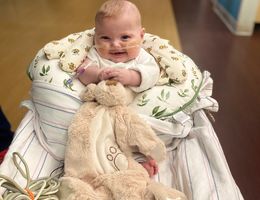 young male baby in hospital