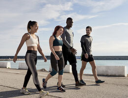 People walking to exercise