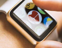 close-up of watch on person's wrist