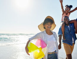 family on the beach