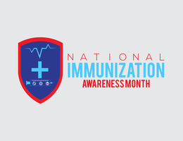 August is National Immunization Awareness Month stock image/infographic