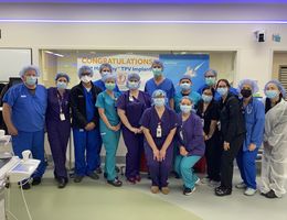 group photo of physicians and team who placed Harmony valve