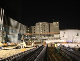 LLUH construction site at night