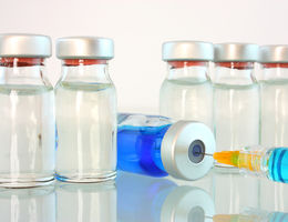 Medical bottles stock photo