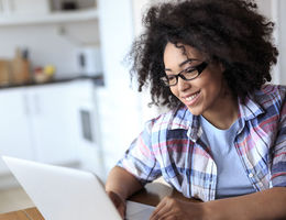 A student takes an online class through Loma Linda University School of Allied Health Professions.