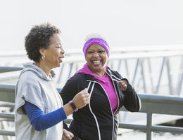 Two women jogging