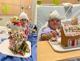 two patients with their gingerbread houses