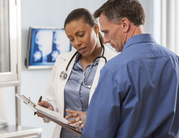 Doctor with patient