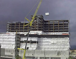 Installing HVAC units into the new Medical Center