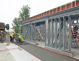 Valet parking building nears completion