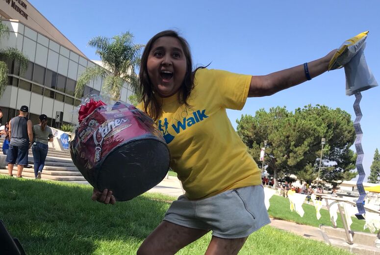 Melendrez won a raffle item during the LLU Children’s Walk