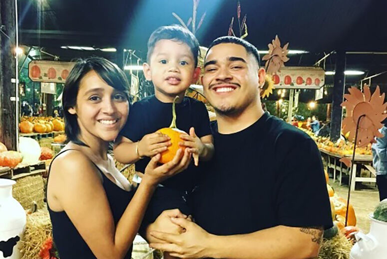 Melendrez, her brother, and nephew on their annual pumpkin patch outing