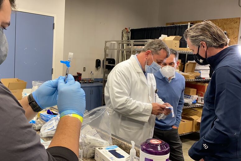 Governor Gavin Newsom visits community vaccine clinic 