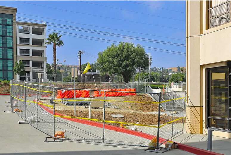Site of new elevator tower