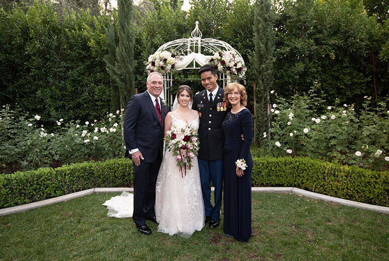 Julie and Tom celebrate Caitlin's wedding