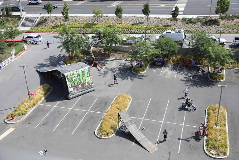 FMX ramps in parking lot
