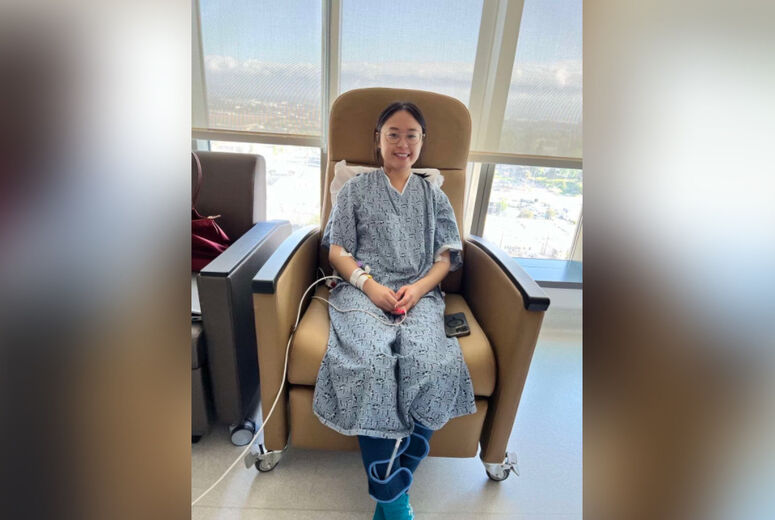 Ocampo at LLUMC during her most recent heart procedure.