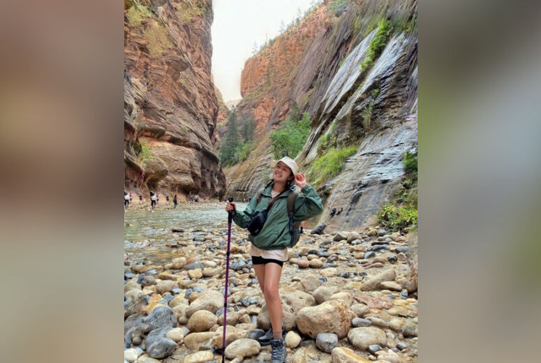 Ocampo enjoys the outdoors on a hike