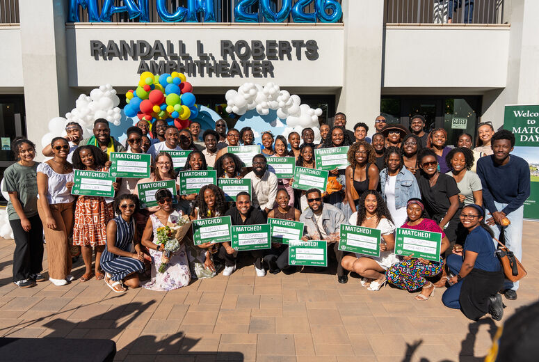 LLU medial students with supporters in a group 