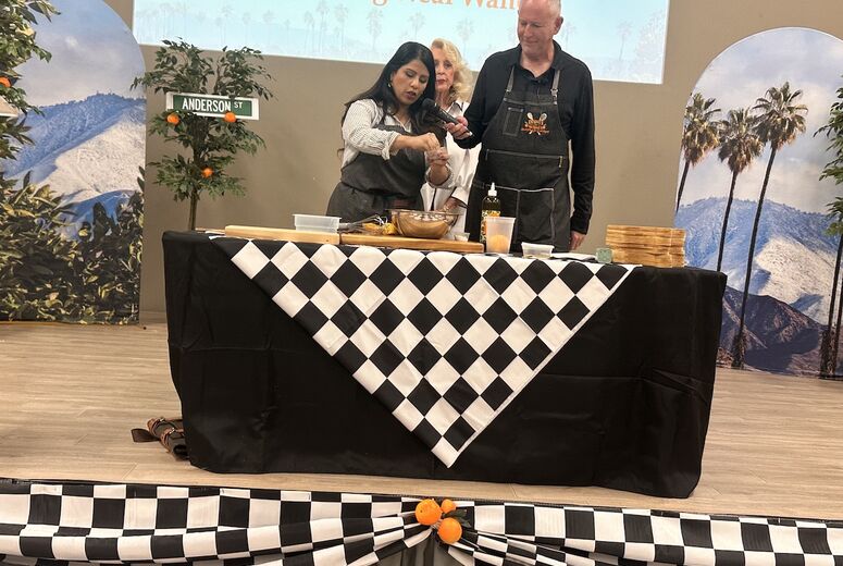 local chef provides salad dressing demonstration