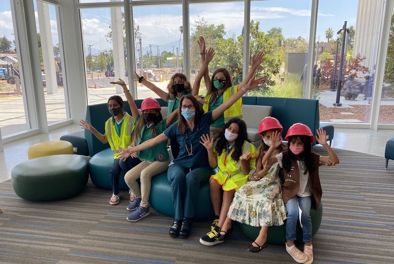 Girl Scouts visit future hospital