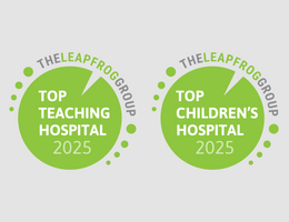 Leapfrog top teaching and top children's hospital badges