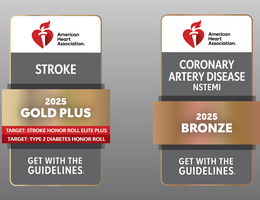 American Heart Association badges for Get With the Guidelines awards
