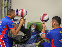 Harlem Globetrotters deliver Loma Linda University Children’s Hospital patients a Valentine’s Day surprise Harlem Globetrotters deliver Loma Linda University Children’s Hospital patients a Valentine’s Day surprise