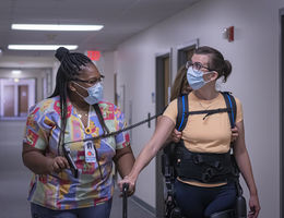 Hospitals receive consecutive national recognition for top safety grade score A patient receives rehabilitative treatment at Loma Linda University Medical Center East Campus.