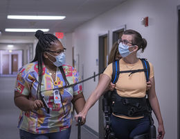 A patient receives rehabilitative treatment at Loma Linda University Medical Center East Campus.