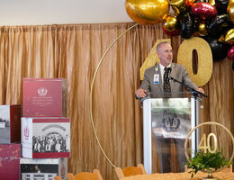 Trevor Wright, CEO of Loma Linda University Health Hospitals celebrates the 40th anniversary of East Campus. Trevor Wright, CEO of Loma Linda University Health Hospitals speaks at 40th anniversary event for East Campus